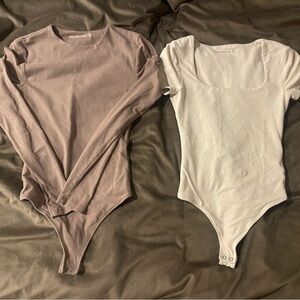 Abercrombie & Fitch Cream and light brown bodysuit